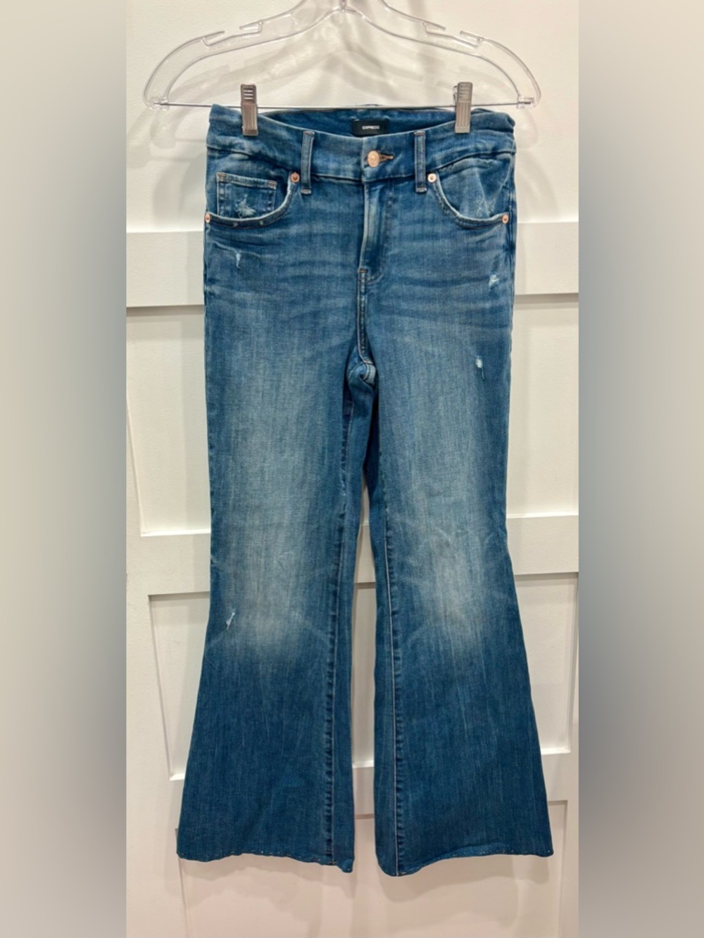 Express 70s Flare Mid Rise Ultra Hyper Stretch Size S